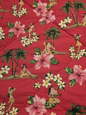 Dean Miller Heavenly Aloha Hula Girl Comforter 2 Shams Cotton Full Size